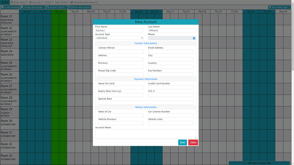 Photo of Orbit Systems Property Managment Software User Interface